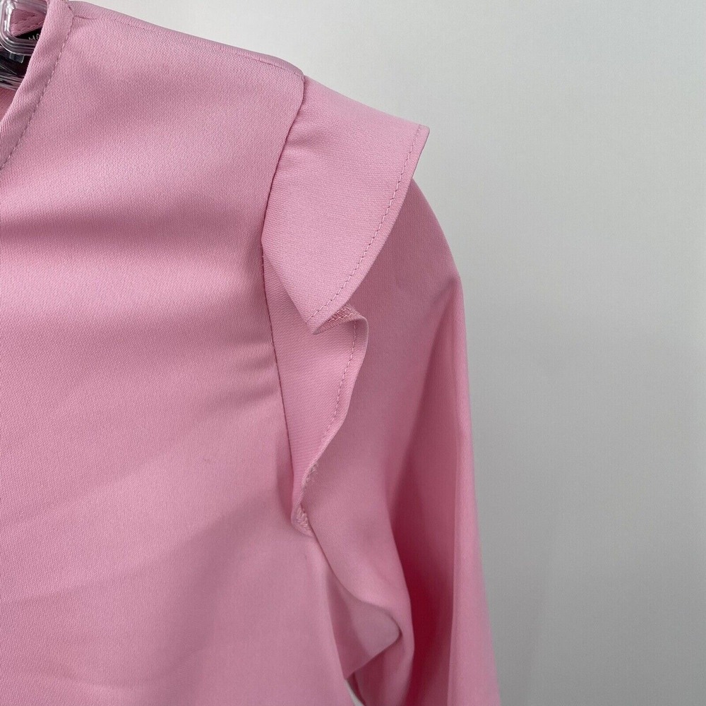 Zara Basic Collection Pink Blouse Ruffle Sleeves … - image 4